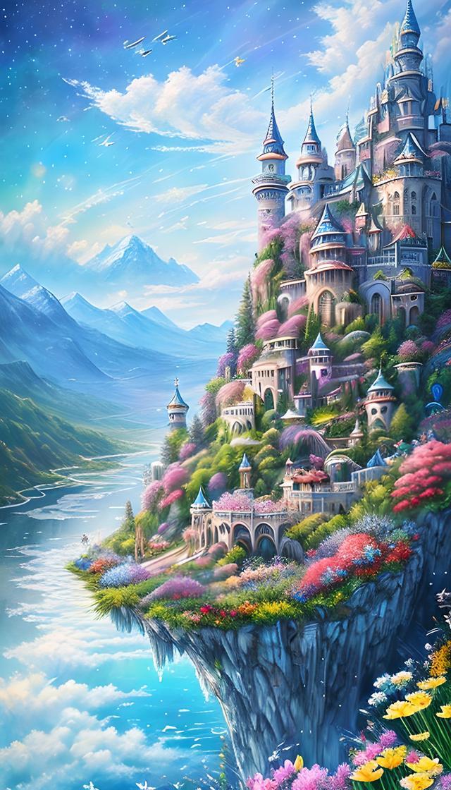 AI绘画——无限遐想，意境超群：“梦幻、天空城堡、星空”之旅